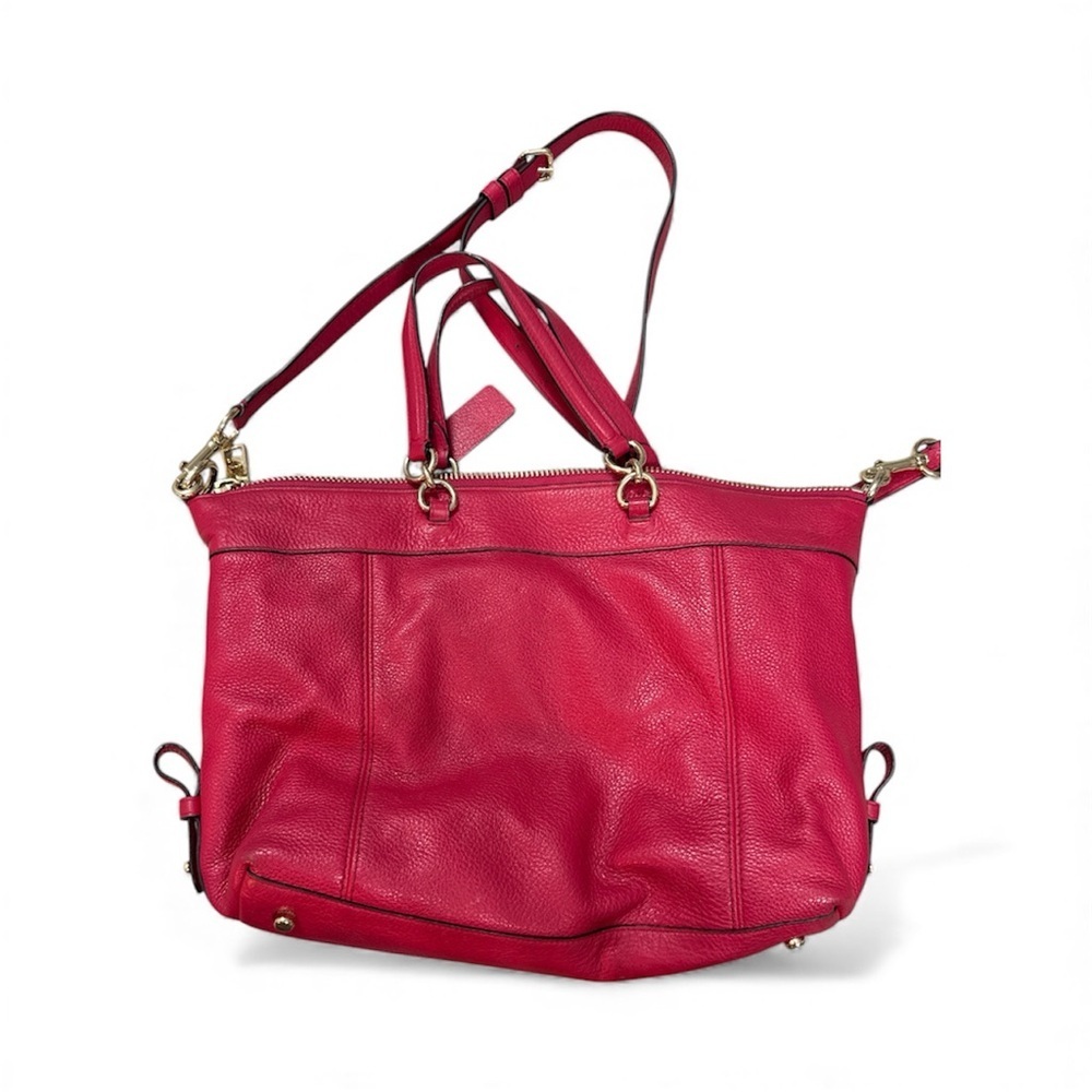 Cherry Red- Coach Lennox PebbleLeather Tote - Picture 5 of 17